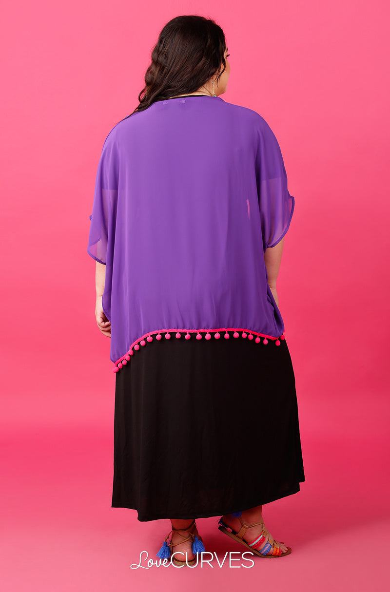 Pompom Cover-Up - Purple - ATT