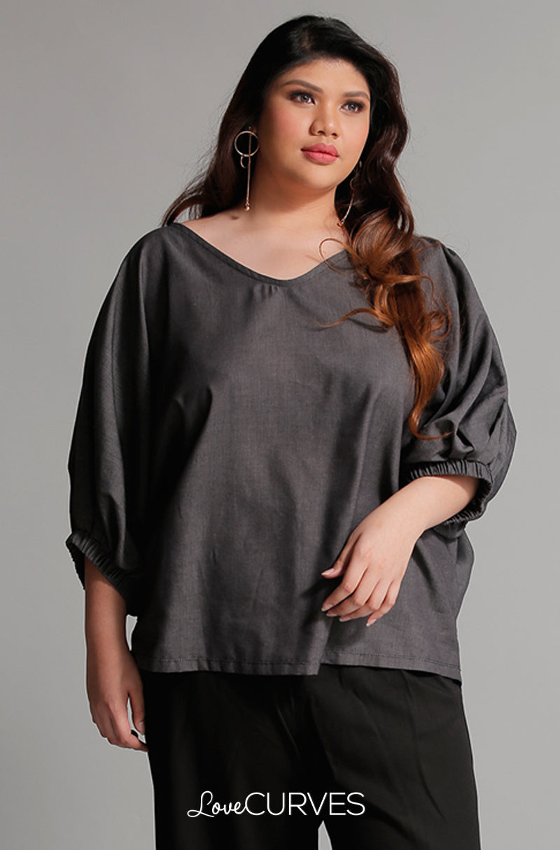 Elastic Cuff Top - Dark Asphalt