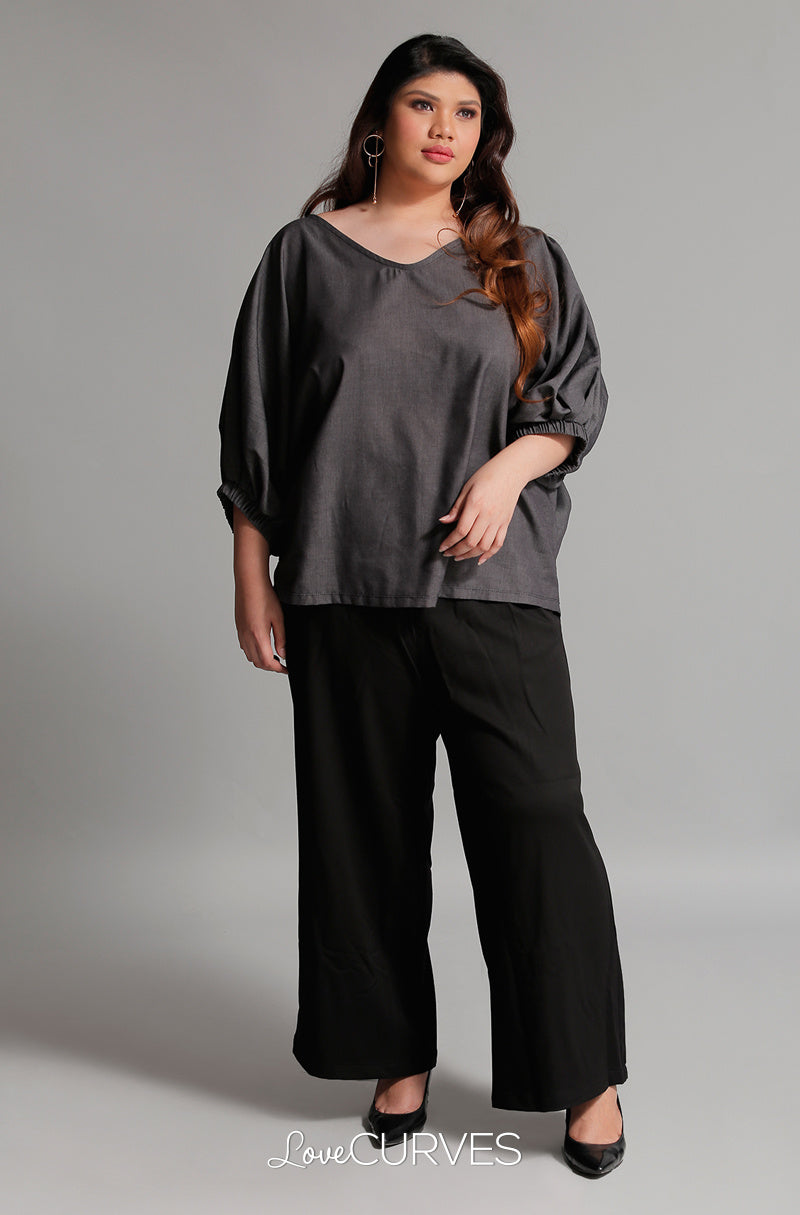Elastic Cuff Top - Dark Asphalt