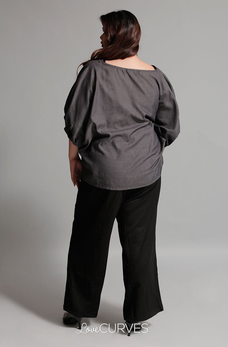 Elastic Cuff Top - Dark Asphalt