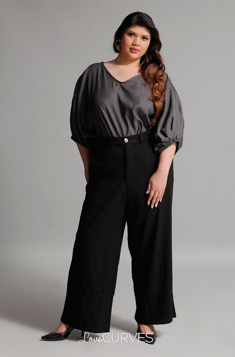 Elastic Cuff Top - Dark Asphalt