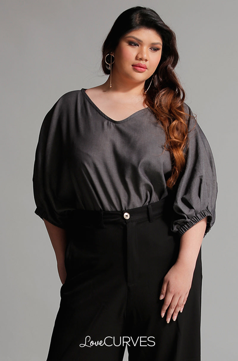 Elastic Cuff Top - Dark Asphalt