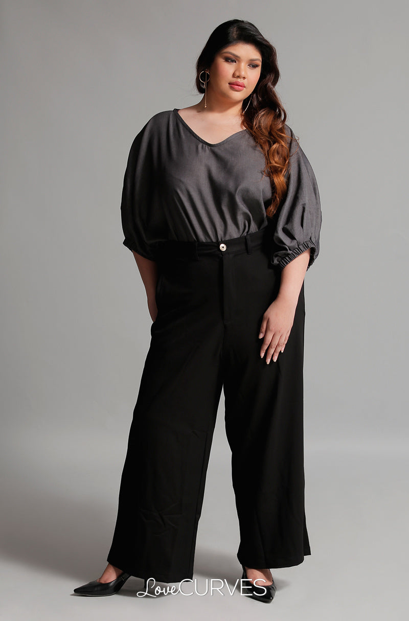 Elastic Cuff Top - Dark Asphalt