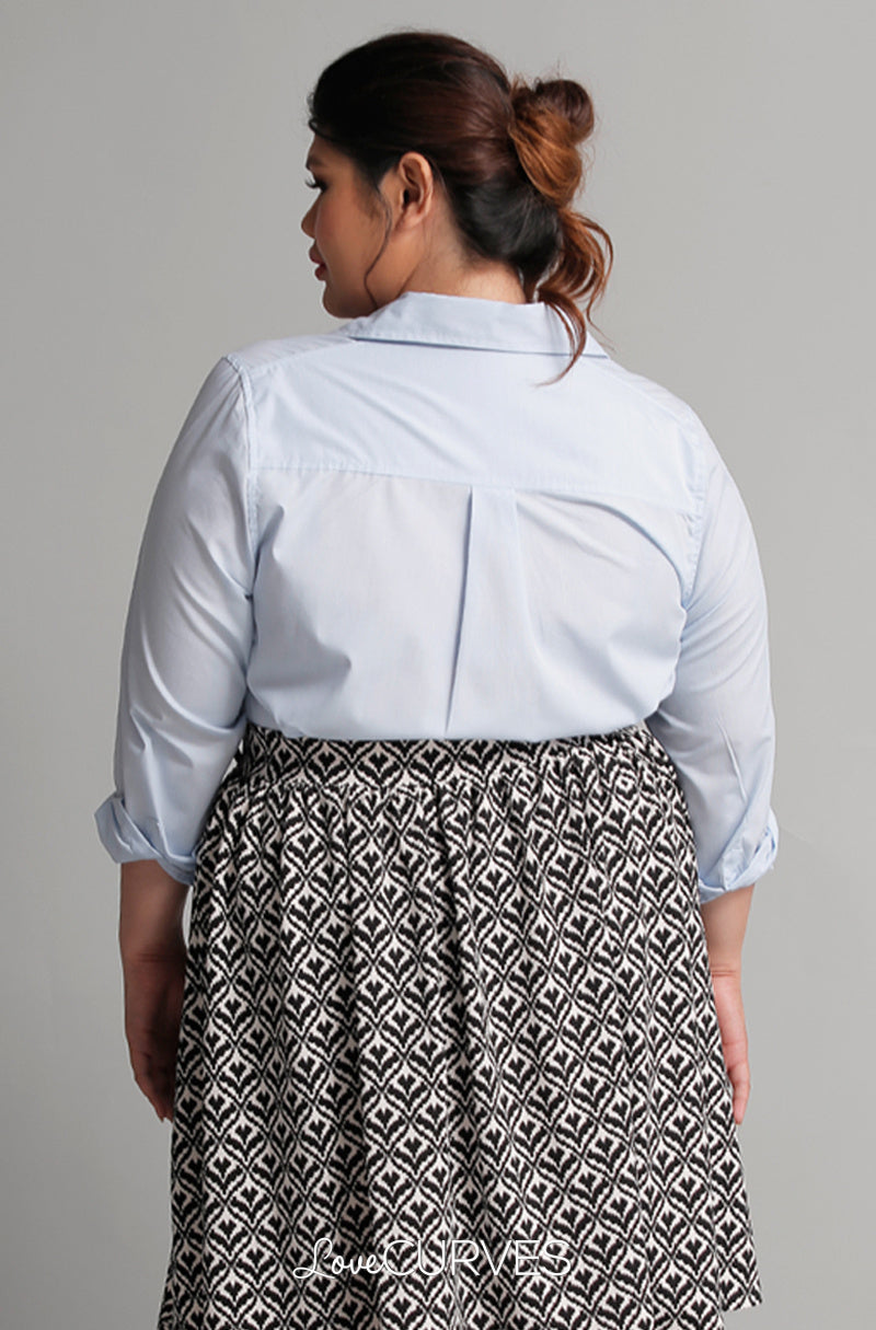 Boyfriend Button Down Shirt - Light Blue