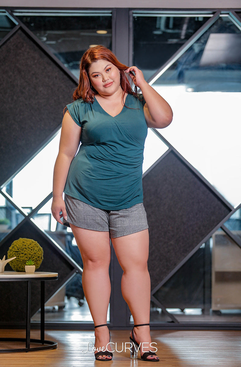 Pleated Wrap Top - Dark Pine