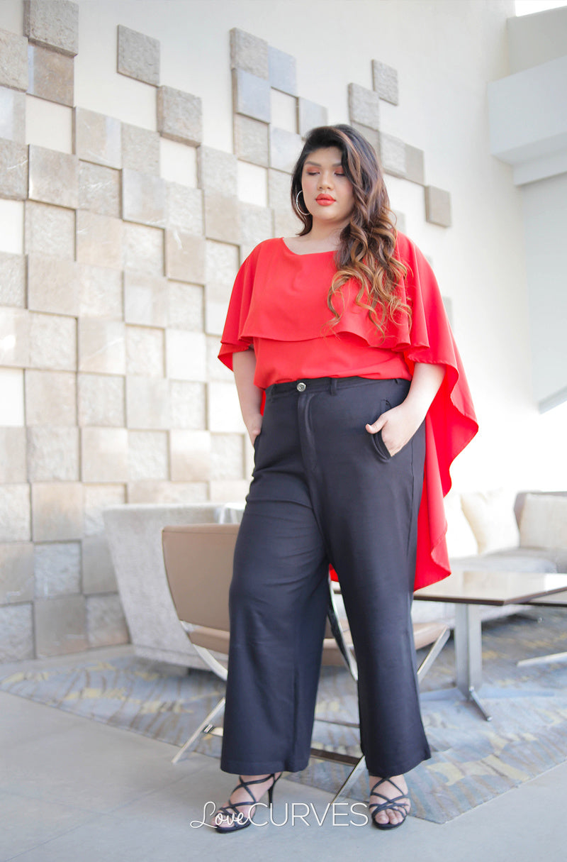 Flowy Capelet Top - Vermillion