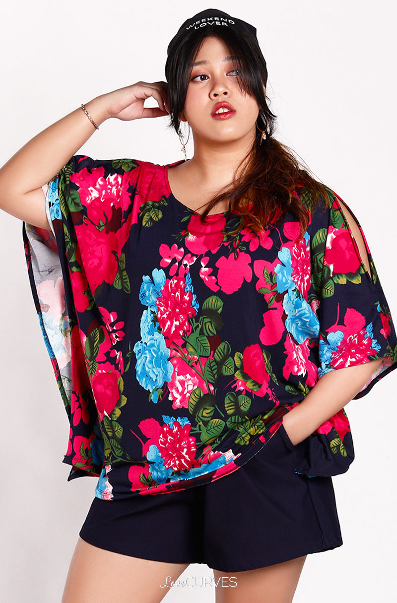 Cold Shoulder Caftan Top - Lovers at Nightfall - KDR