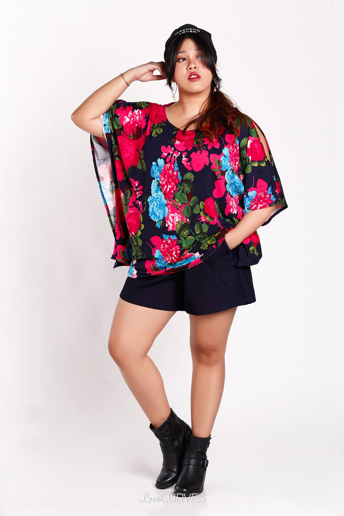 Cold Shoulder Caftan Top - Lovers at Nightfall - KDR