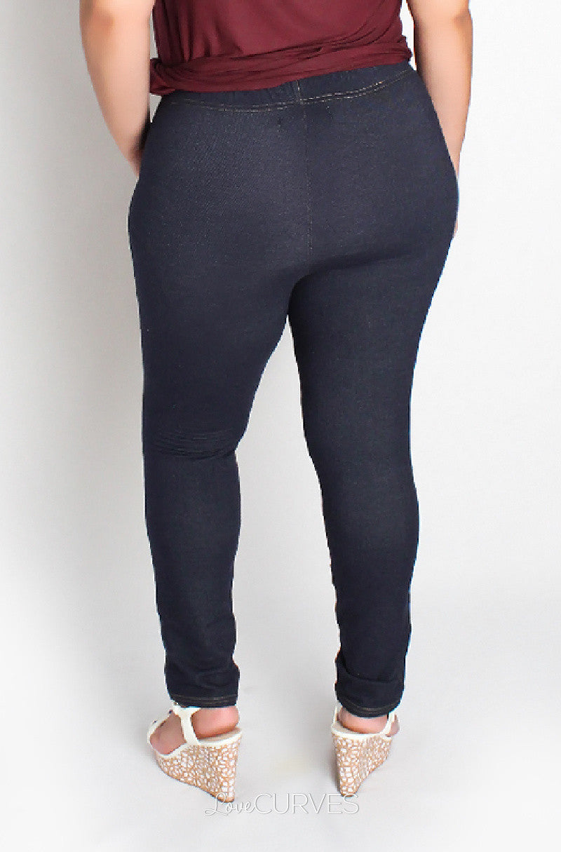 Top Stitched Basic Leggings - JES