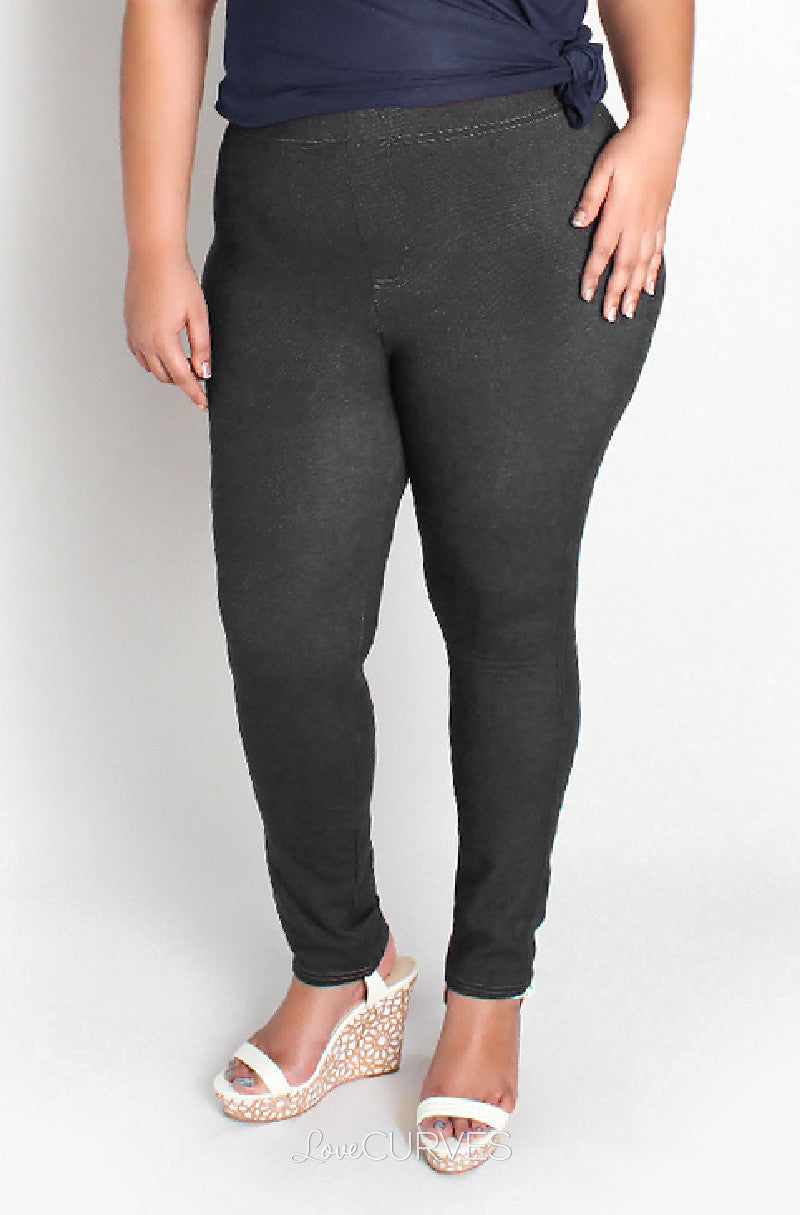 Top Stitched Basic Leggings - JES