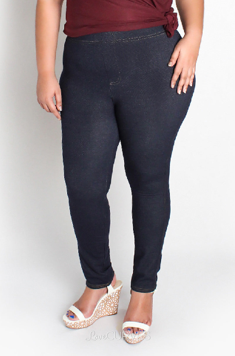 Top Stitched Basic Leggings - JES