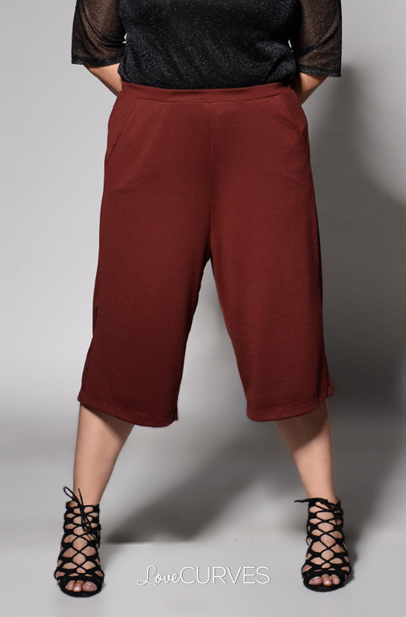 Basic Culottes with Side Pockets - Deep Sanguine - REE