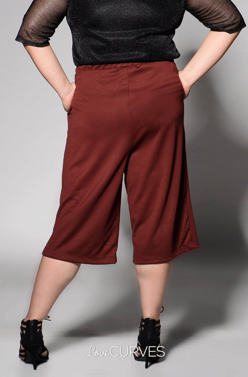 Basic Culottes with Side Pockets - Deep Sanguine - REE