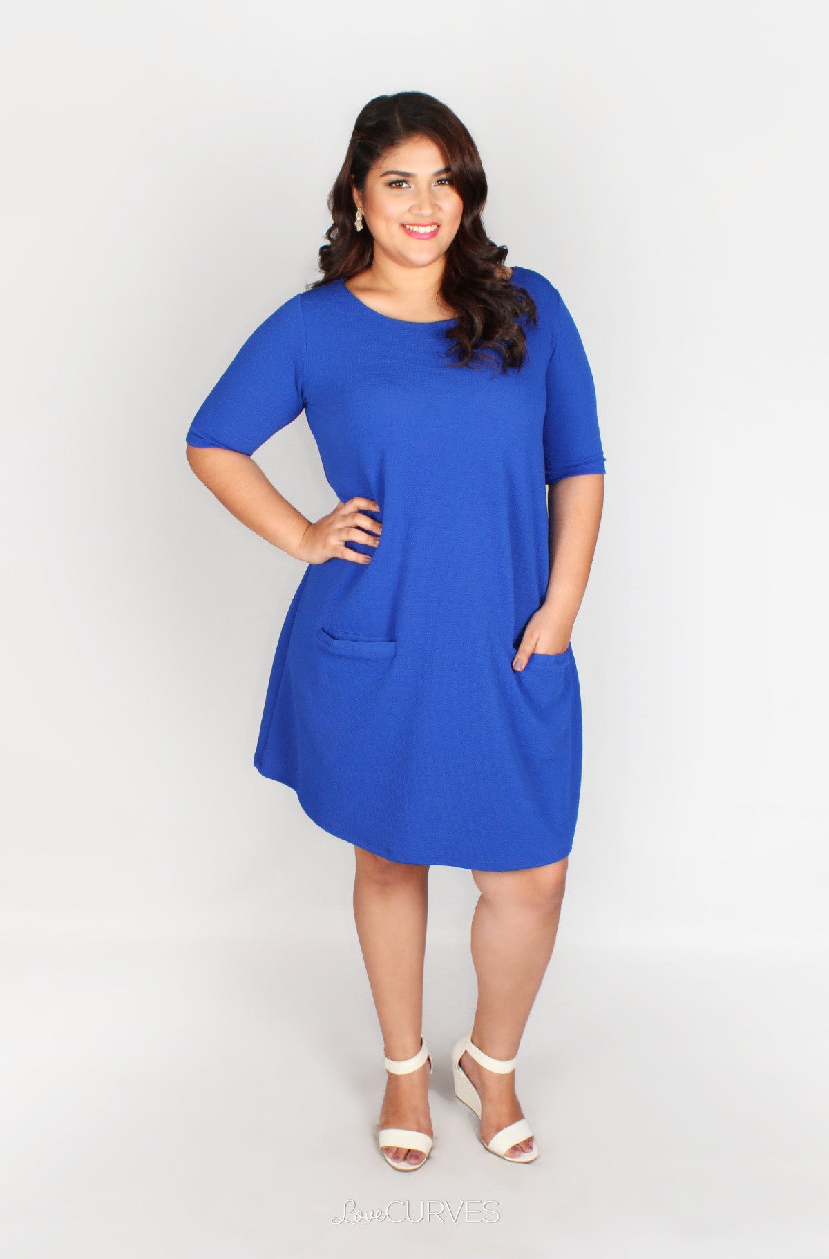 Shift Dress with Front Welt Pockets - TWI
