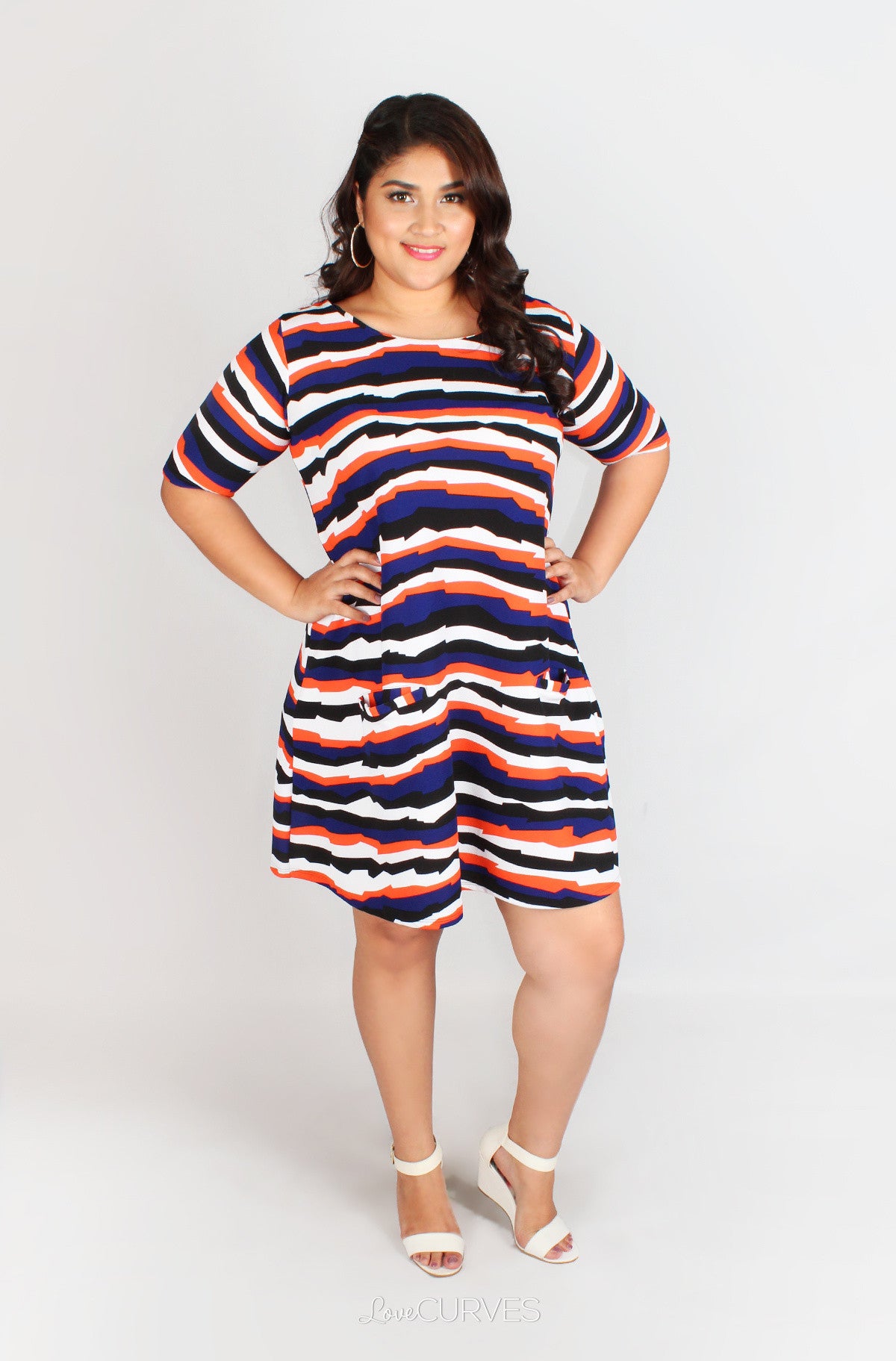 Shift Dress with Front Welt Pockets - TWI