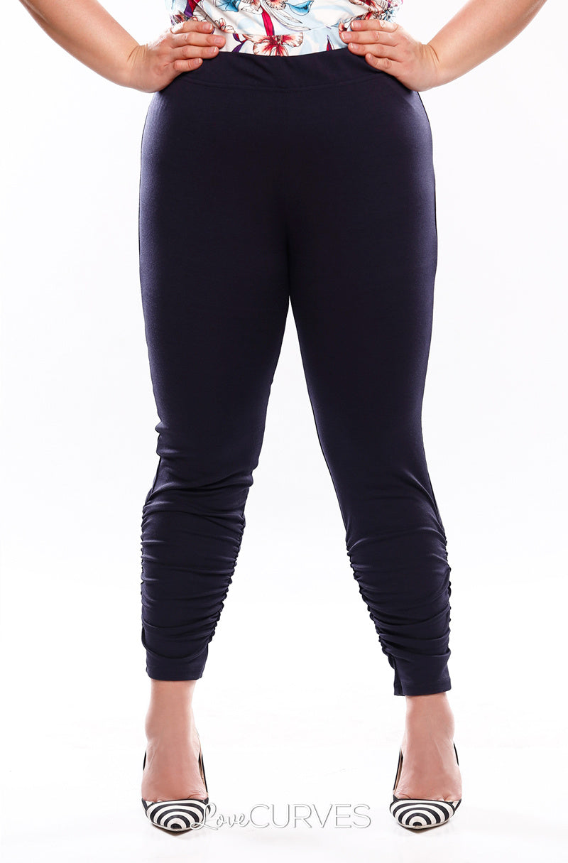 Ruched Leggings - Midnight Blue - KDR